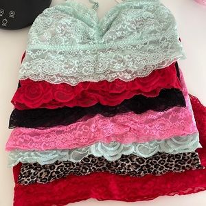 PINK lace bralettes